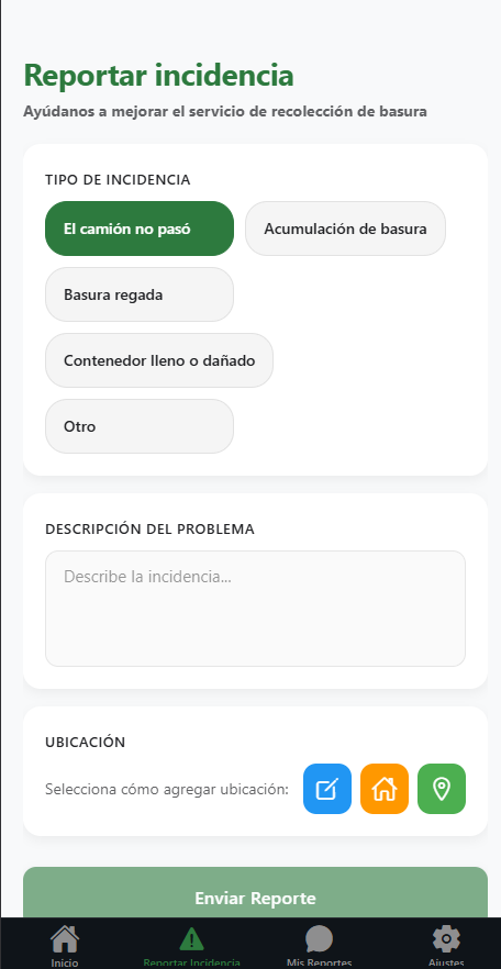 Reportar Incidencia
